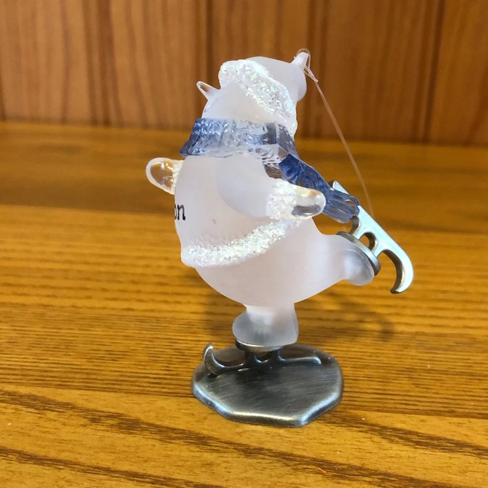 Personalized Ice Skating Snowman Ornament